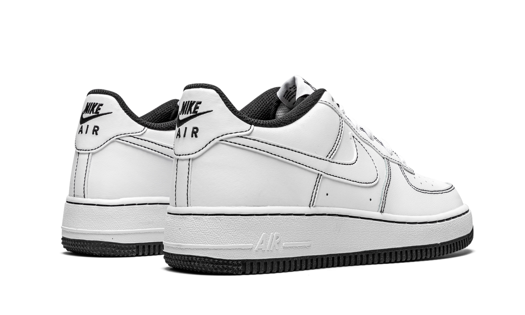 NIKE AIR FORCE 1 LOW 07 CONTRAST STITCH WHITE BLACK GS