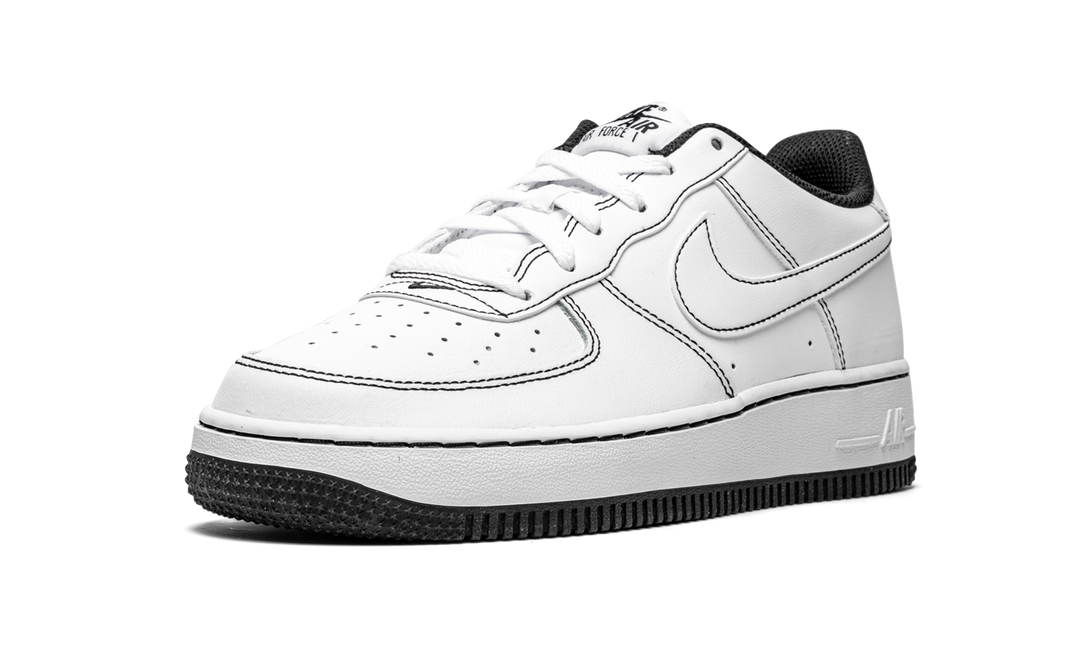 NIKE AIR FORCE 1 LOW 07 CONTRAST STITCH WHITE BLACK GS