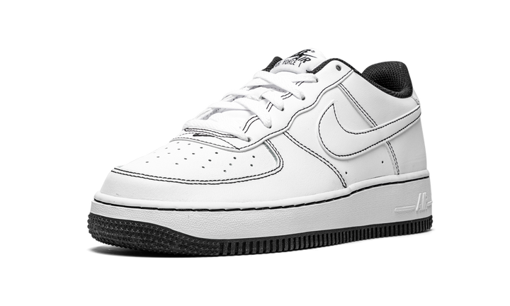 NIKE AIR FORCE 1 LOW 07 CONTRAST STITCH WHITE BLACK GS