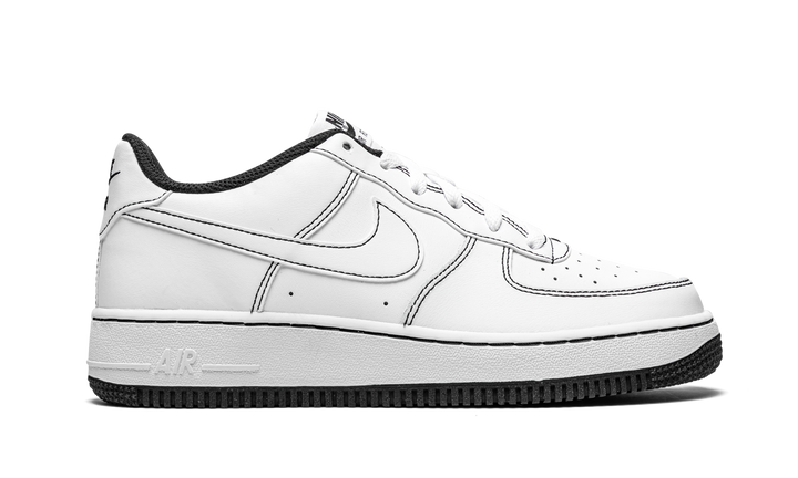 NIKE AIR FORCE 1 LOW 07 CONTRAST STITCH WHITE BLACK GS
