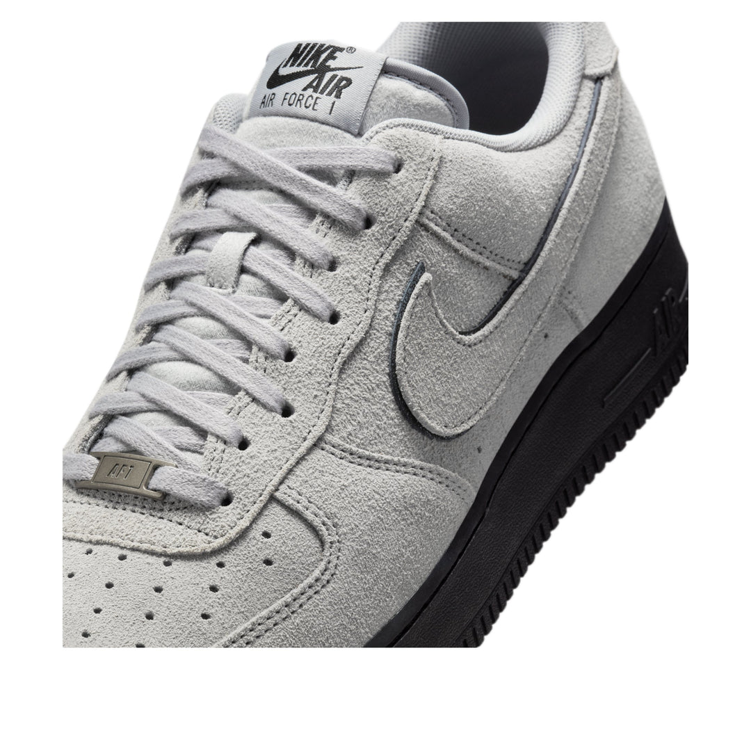 NIKE AIR FORCE 1 LOW '07 LV8 LIGHT SMOKE GREY SUEDE BLACK