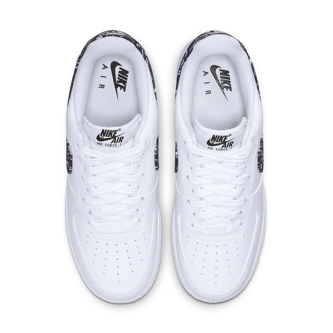NIKE AIR FORCE 1 LOW 07 WHITE BLACK PAISLEY WOMENS