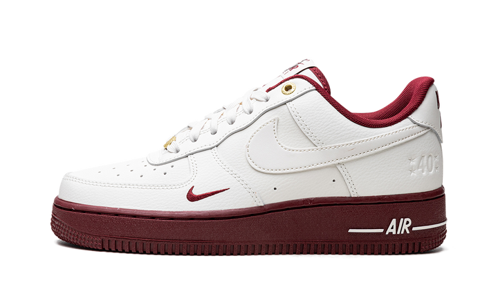 NIKE AIR FORCE 1 LOW 40TH ANNIVERSARY WHITE BURGUNDY