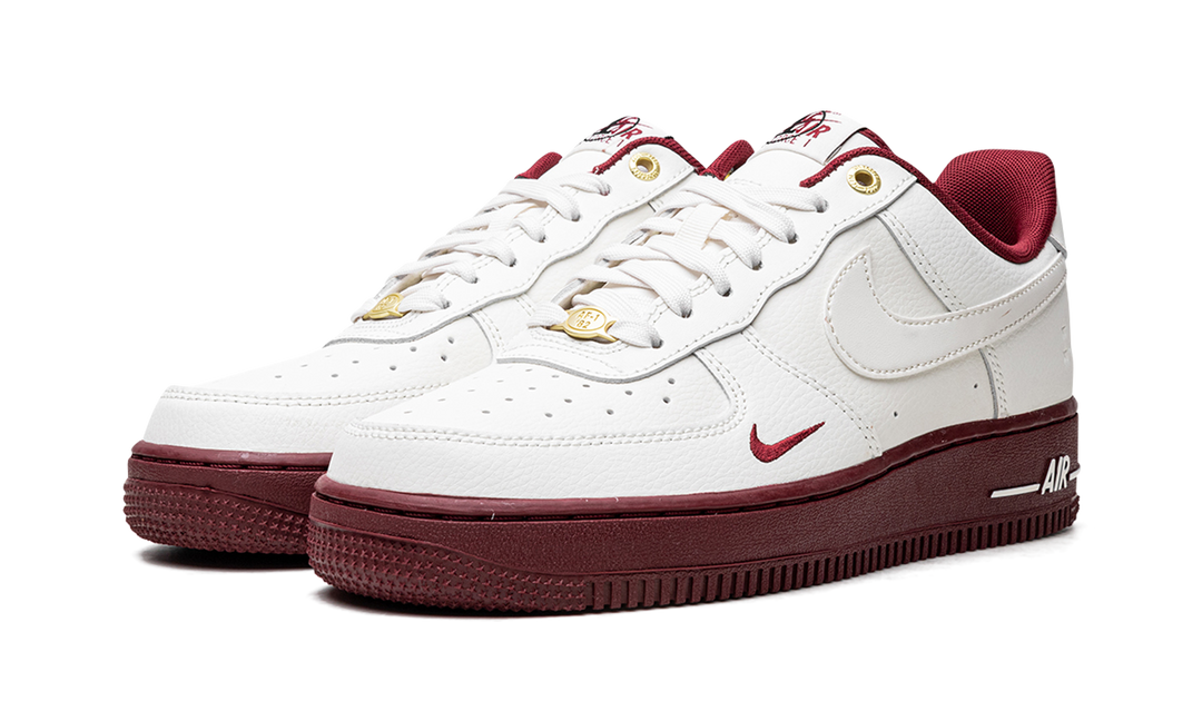 NIKE AIR FORCE 1 LOW 40TH ANNIVERSARY WHITE BURGUNDY