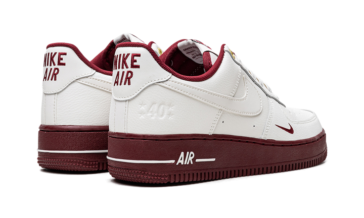 NIKE AIR FORCE 1 LOW 40TH ANNIVERSARY WHITE BURGUNDY