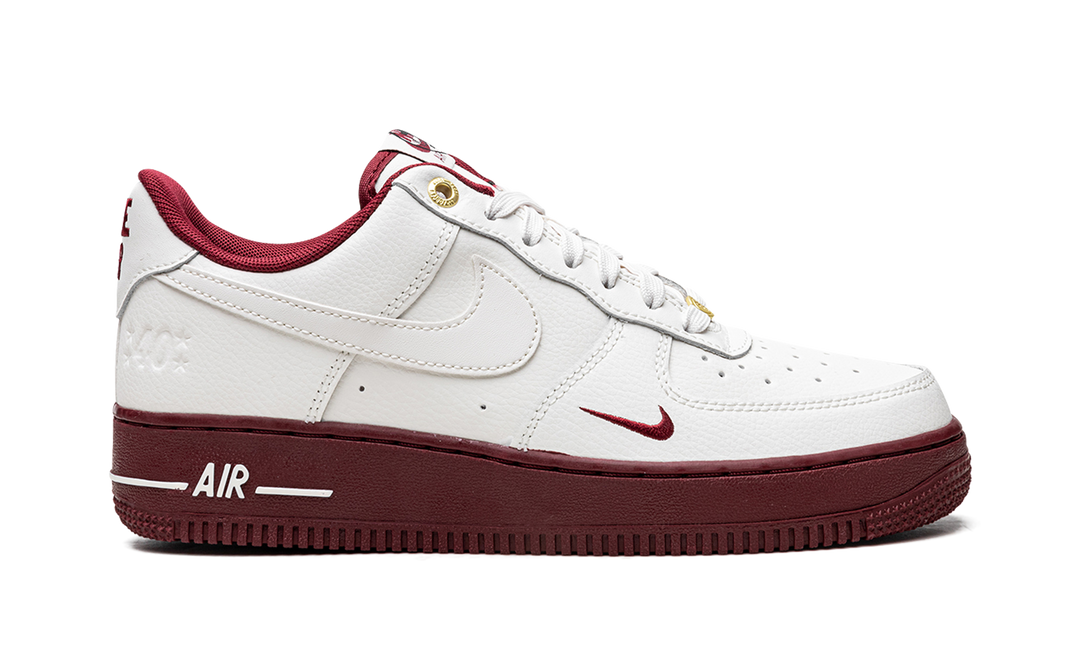 NIKE AIR FORCE 1 LOW 40TH ANNIVERSARY WHITE BURGUNDY