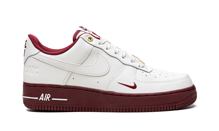 NIKE AIR FORCE 1 LOW 40TH ANNIVERSARY WHITE BURGUNDY