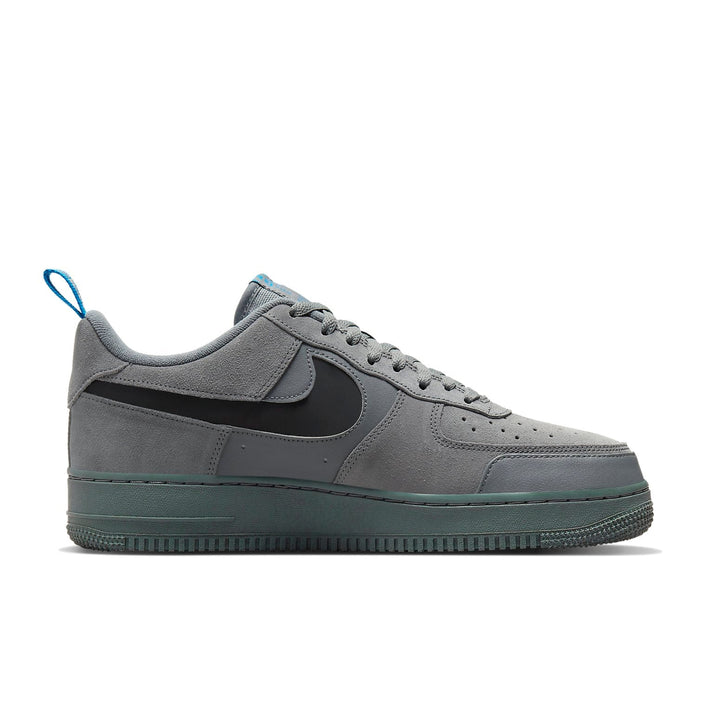 NIKE AIR FORCE 1 LOW CUT OUT SWOOSH GREY BLACK