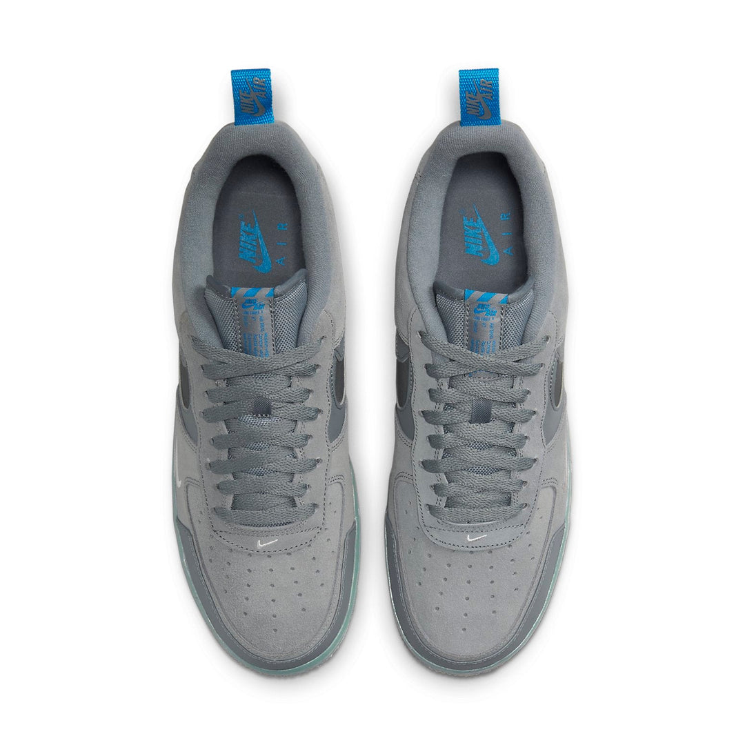 NIKE AIR FORCE 1 LOW CUT OUT SWOOSH GREY BLACK