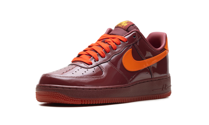 NIKE AIR FORCE 1 LOW PATENT LEATHER DARK TEAM RED SAFETY ORANGE