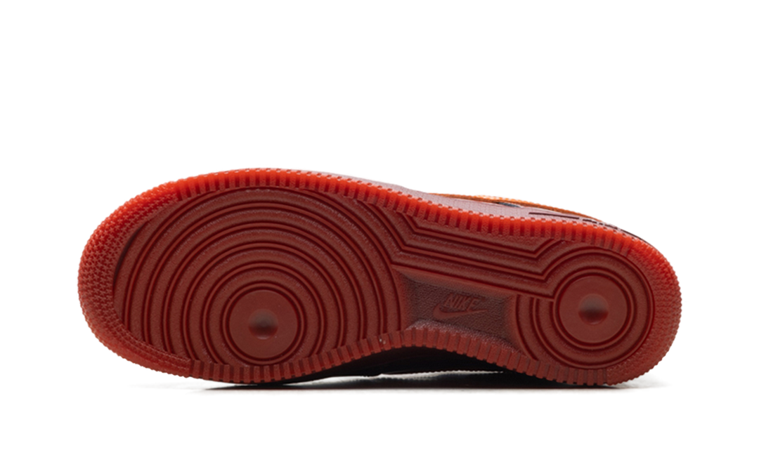 NIKE AIR FORCE 1 LOW PATENT LEATHER DARK TEAM RED SAFETY ORANGE