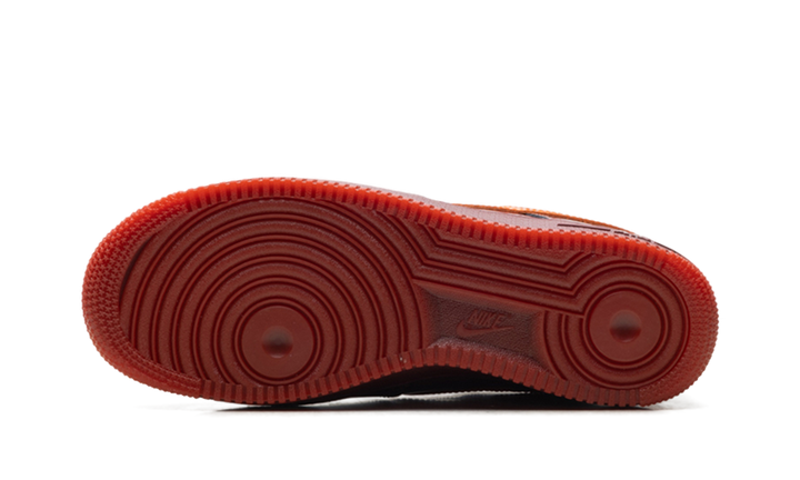 NIKE AIR FORCE 1 LOW PATENT LEATHER DARK TEAM RED SAFETY ORANGE