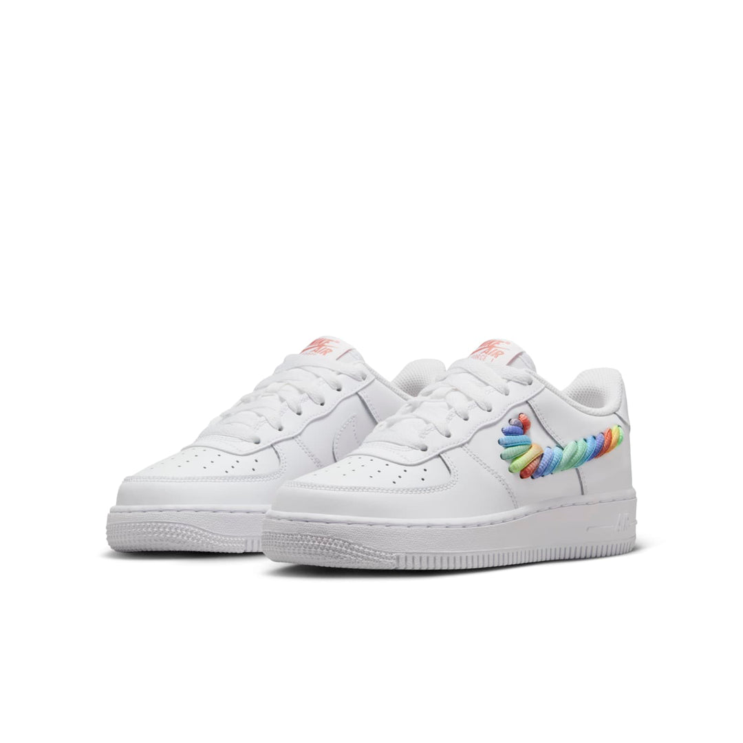 NIKE AIR FORCE 1 LOW RAINBOW LACE SWOOSH GS