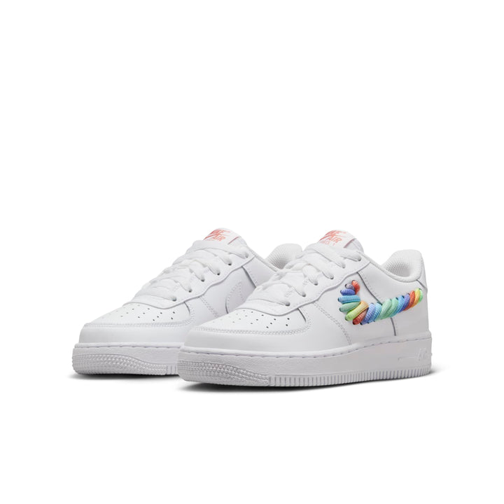 NIKE AIR FORCE 1 LOW RAINBOW LACE SWOOSH GS