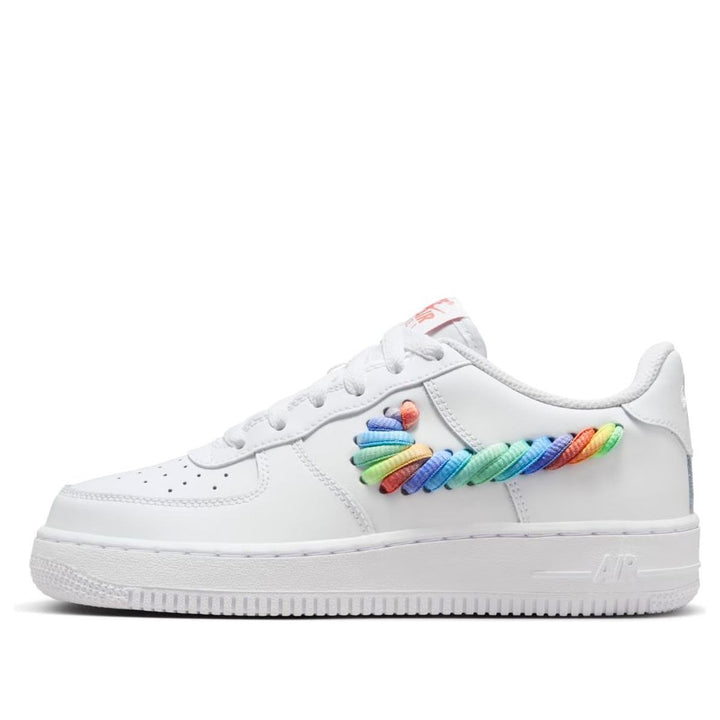 NIKE AIR FORCE 1 LOW RAINBOW LACE SWOOSH GS