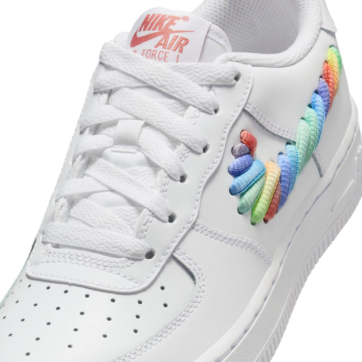 NIKE AIR FORCE 1 LOW RAINBOW LACE SWOOSH GS
