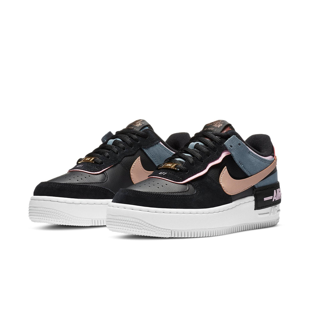 NIKE AIR FORCE 1 LOW SHADOW BLACK LIGHT ARCTIC PINK CLAYSTONE RED WOMENS