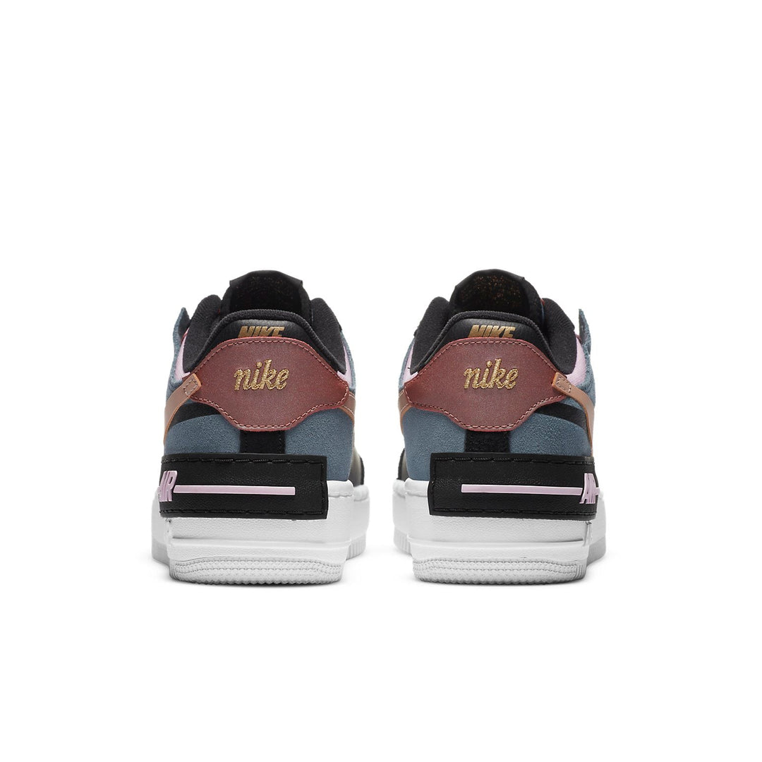 NIKE AIR FORCE 1 LOW SHADOW BLACK LIGHT ARCTIC PINK CLAYSTONE RED WOMENS