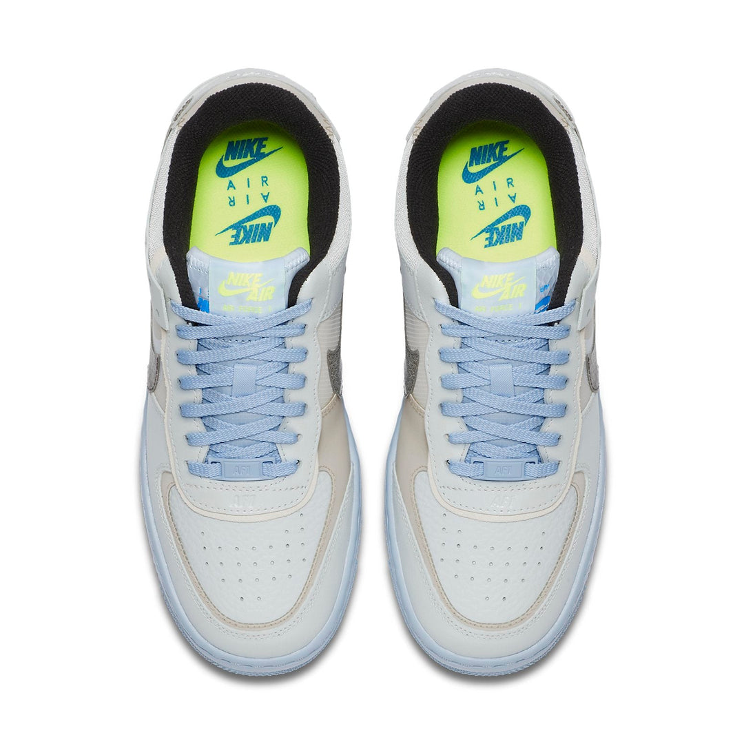 NIKE AIR FORCE 1 LOW SHADOW PURE PLATINUM SNAKESKIN BLUE WOMENS