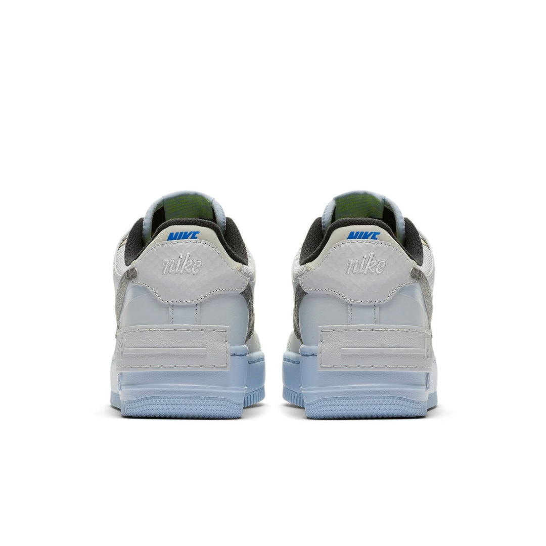 NIKE AIR FORCE 1 LOW SHADOW PURE PLATINUM SNAKESKIN BLUE WOMENS