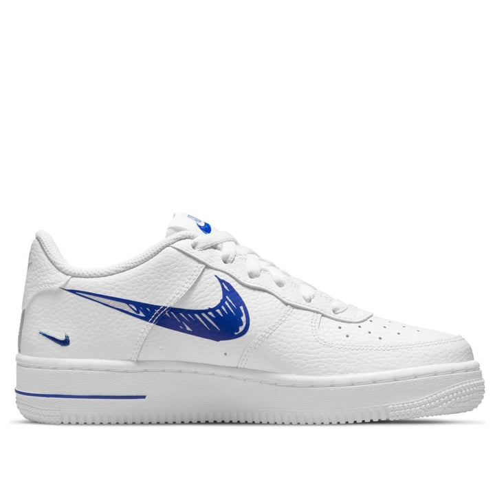 NIKE AIR FORCE 1 LOW SKETCH BLUE SWOOSH GS