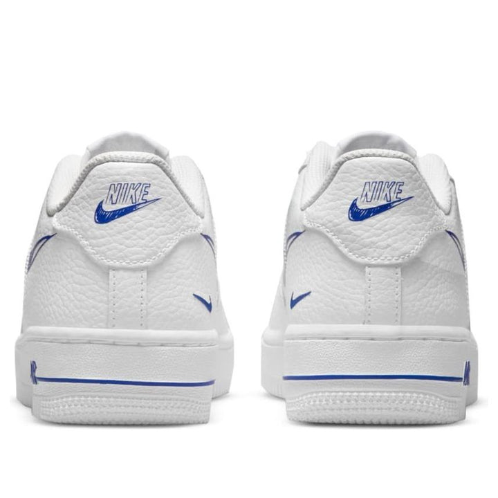 NIKE AIR FORCE 1 LOW SKETCH BLUE SWOOSH GS