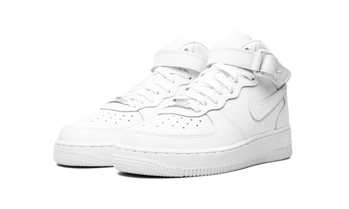 NIKE AIR FORCE 1 MID LE TRIPLE WHITE GS