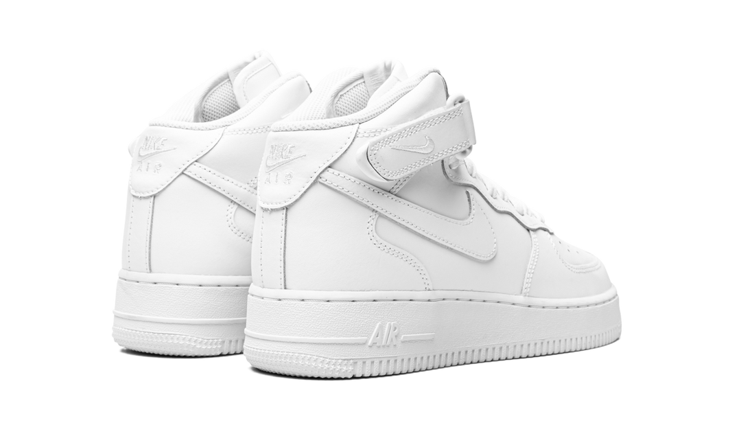 NIKE AIR FORCE 1 MID LE TRIPLE WHITE GS