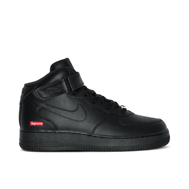 NIKE AIR FORCE 1 MID SUPREME BLACK — Stock 