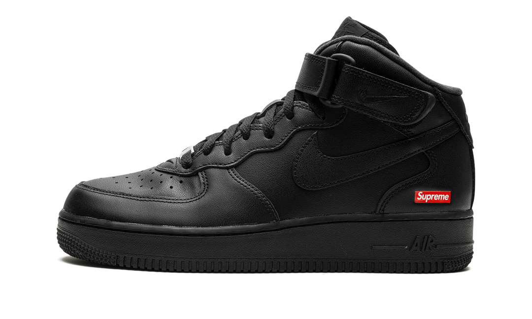 NIKE AIR FORCE 1 MID SUPREME BLACK — Stock 