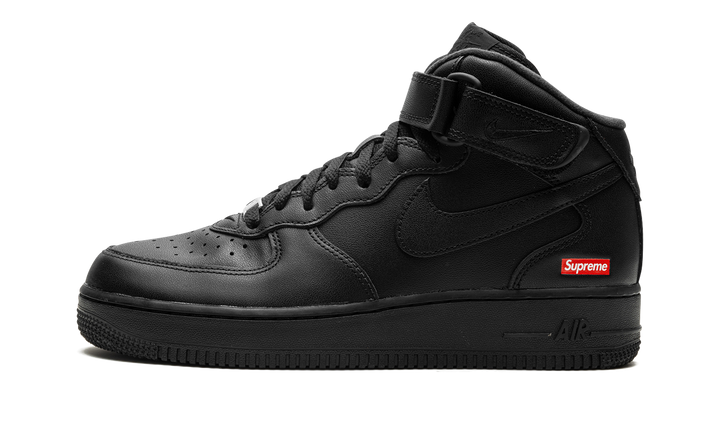 NIKE AIR FORCE 1 MID SUPREME BLACK — Stock 