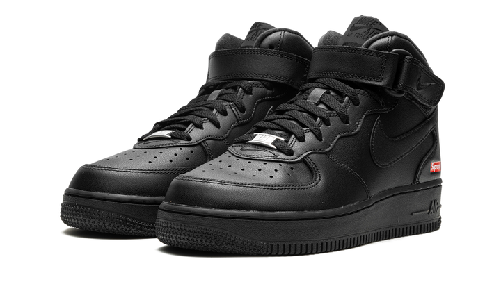 NIKE AIR FORCE 1 MID SUPREME BLACK — Stock 