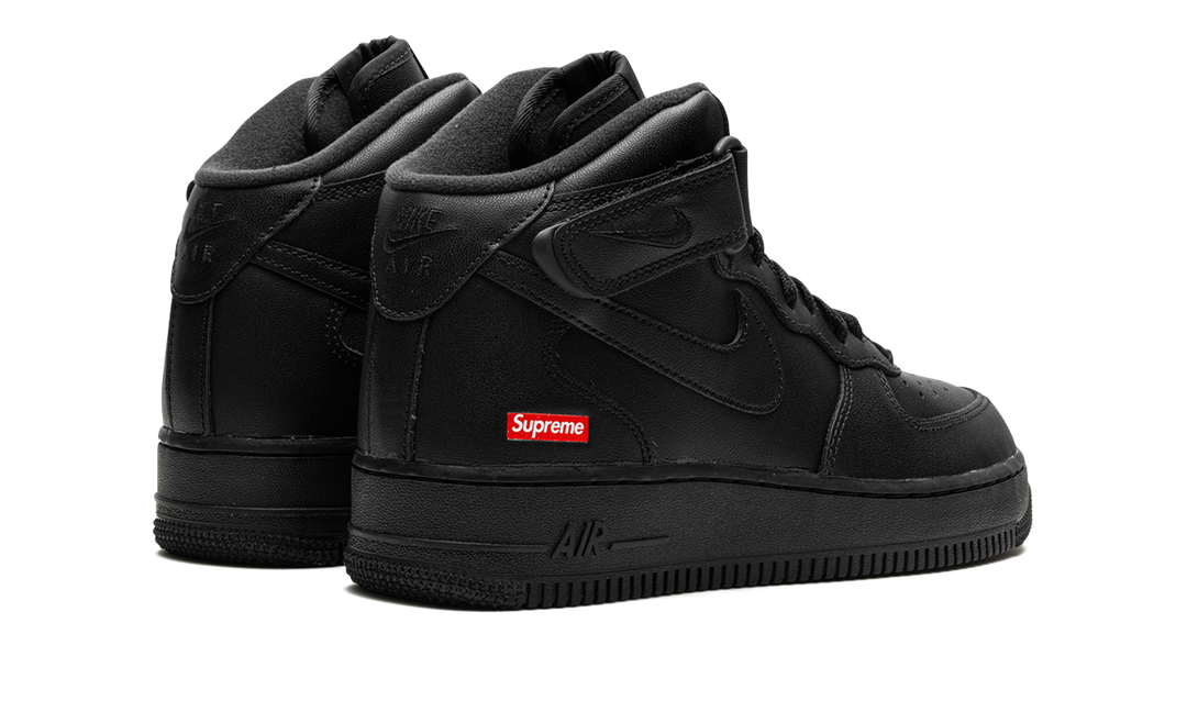 NIKE AIR FORCE 1 MID SUPREME BLACK — Stock 