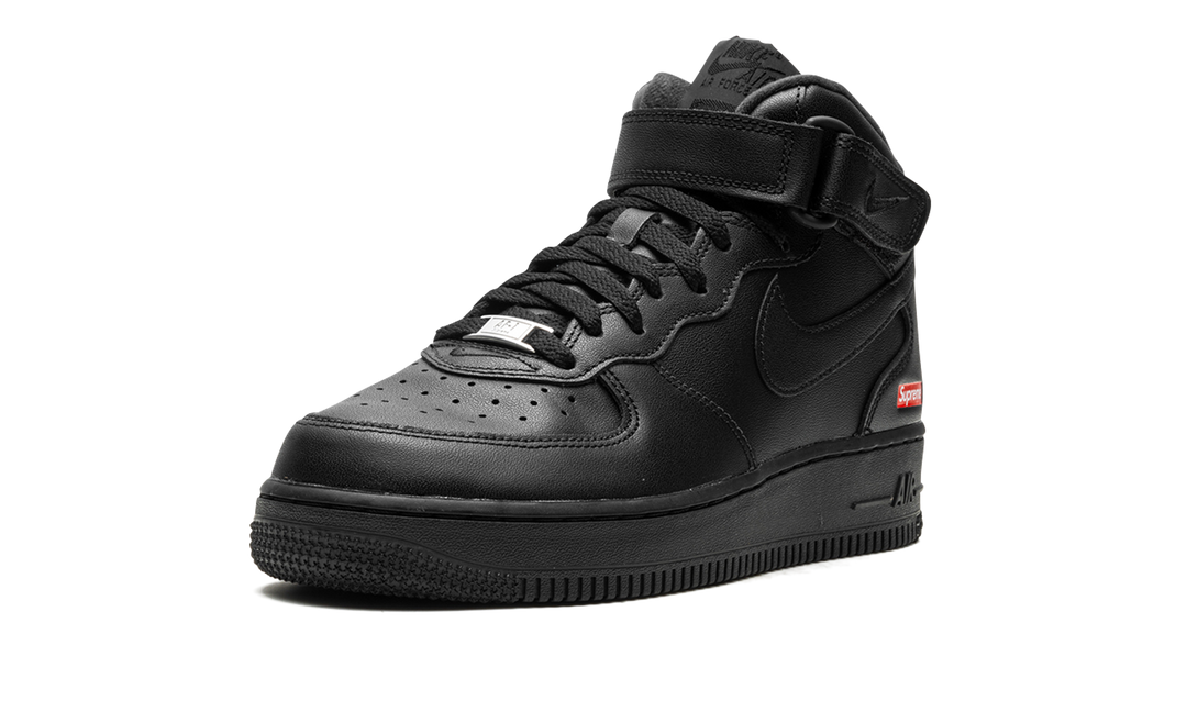 NIKE AIR FORCE 1 MID SUPREME BLACK — Stock 
