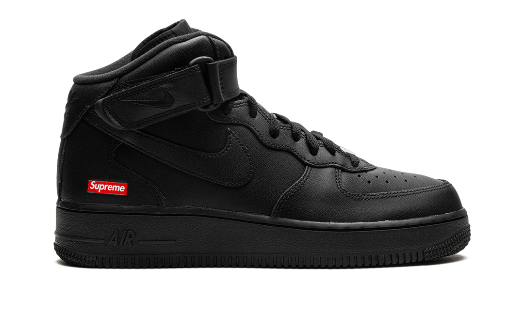 NIKE AIR FORCE 1 MID SUPREME BLACK — Stock 