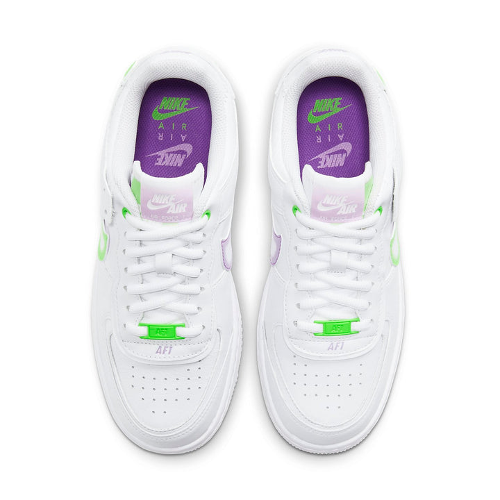 NIKE AIR FORCE 1 SHADOW WHITE ELECTRIC GREEN WOMENS