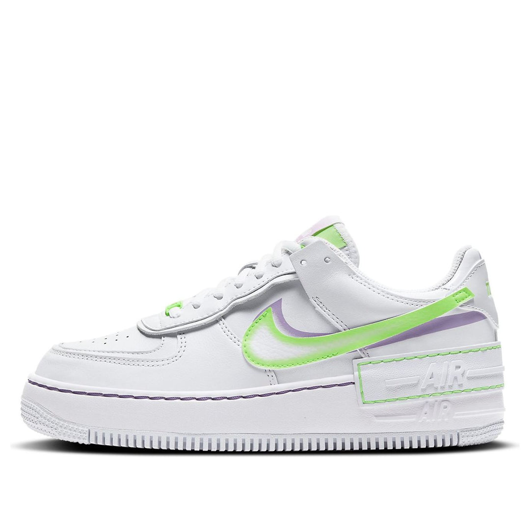 NIKE AIR FORCE 1 SHADOW WHITE ELECTRIC GREEN WOMENS