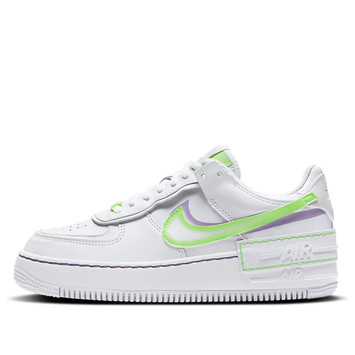 NIKE AIR FORCE 1 SHADOW WHITE ELECTRIC GREEN WOMENS