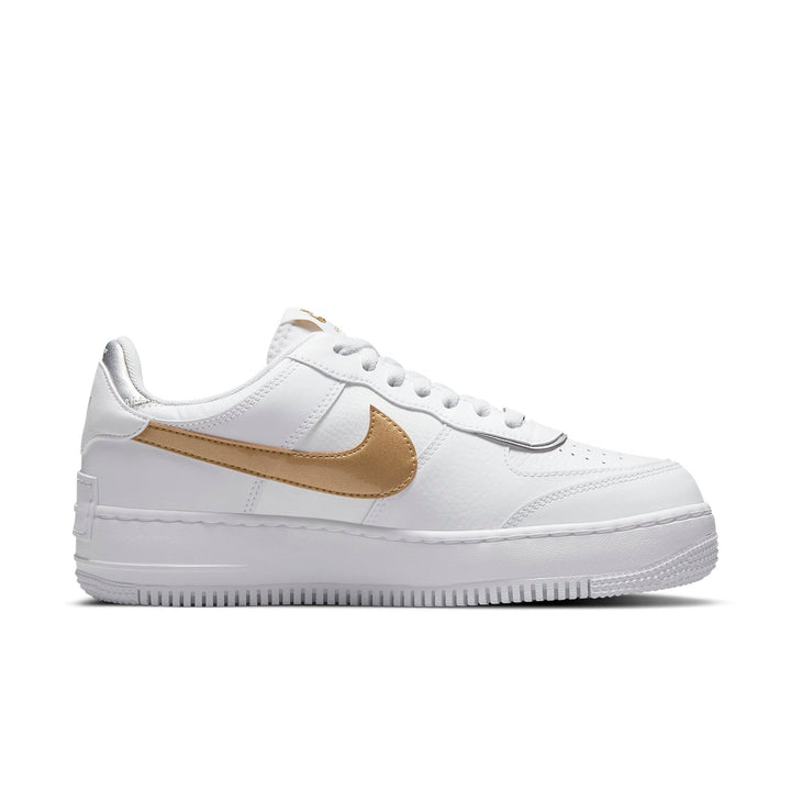 NIKE AIR FORCE 1 SHADOW WHITE METALLIC GOLD