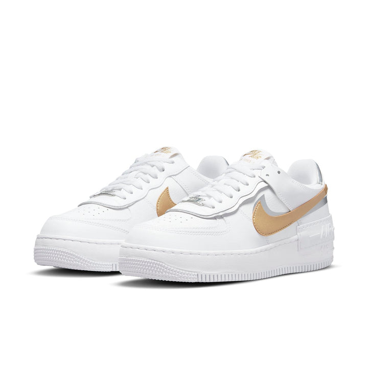 NIKE AIR FORCE 1 SHADOW WHITE METALLIC GOLD