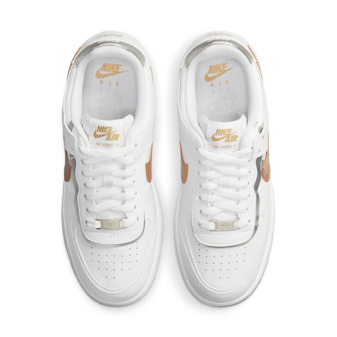 NIKE AIR FORCE 1 SHADOW WHITE METALLIC GOLD