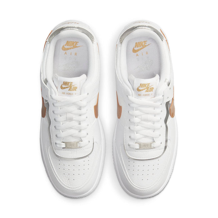 NIKE AIR FORCE 1 SHADOW WHITE METALLIC GOLD