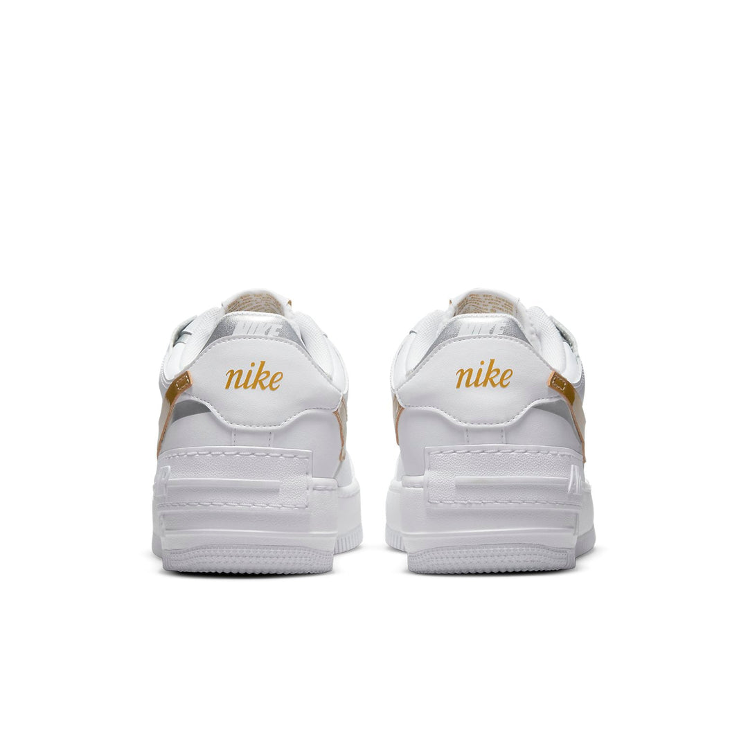NIKE AIR FORCE 1 SHADOW WHITE METALLIC GOLD