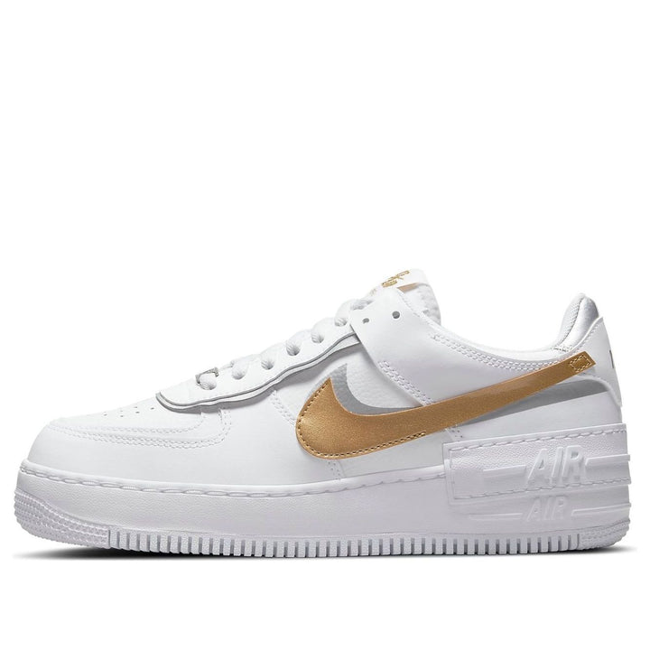 NIKE AIR FORCE 1 SHADOW WHITE METALLIC GOLD