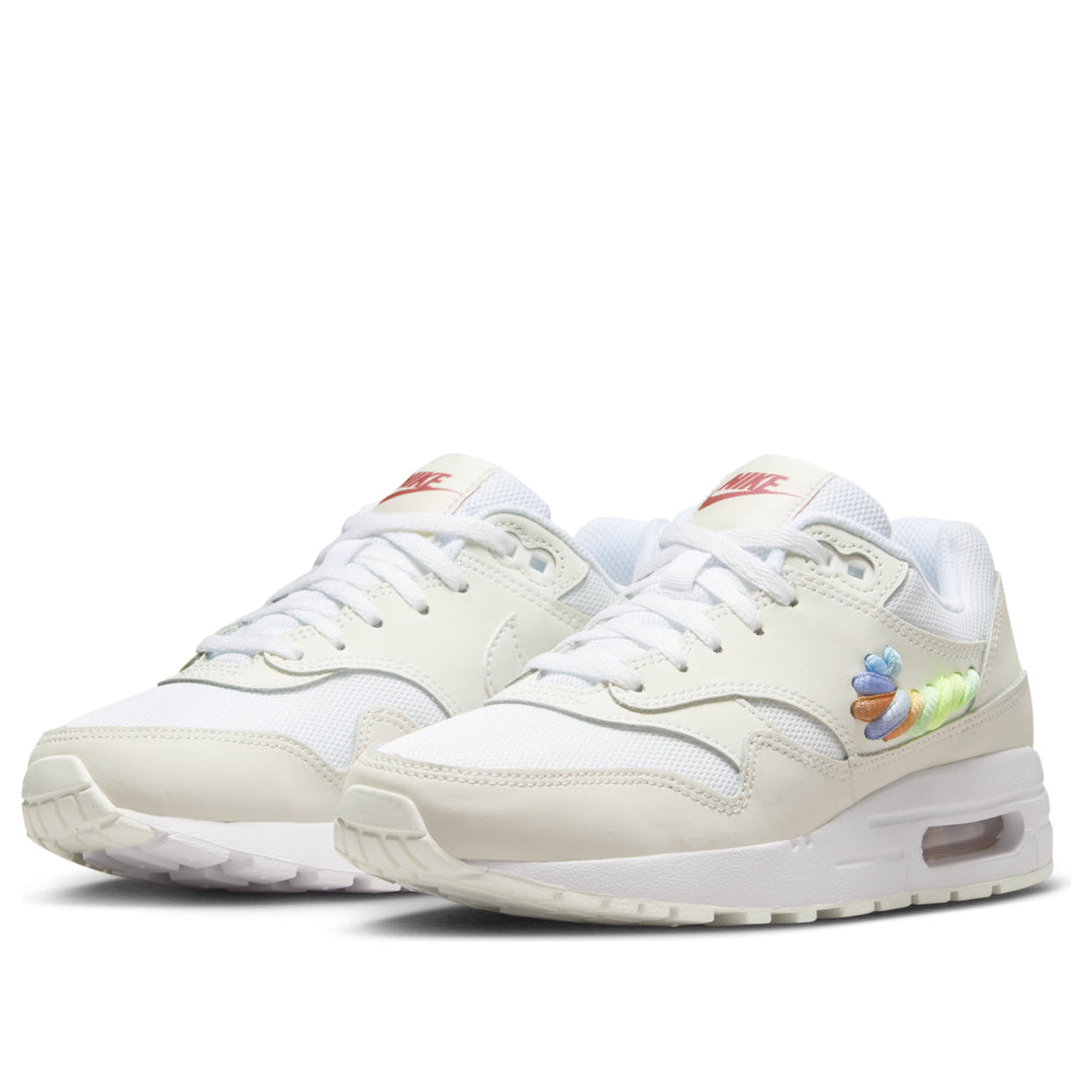 NIKE AIR MAX 1 SE WHITE RAINBOW LACE SWOOSH GS