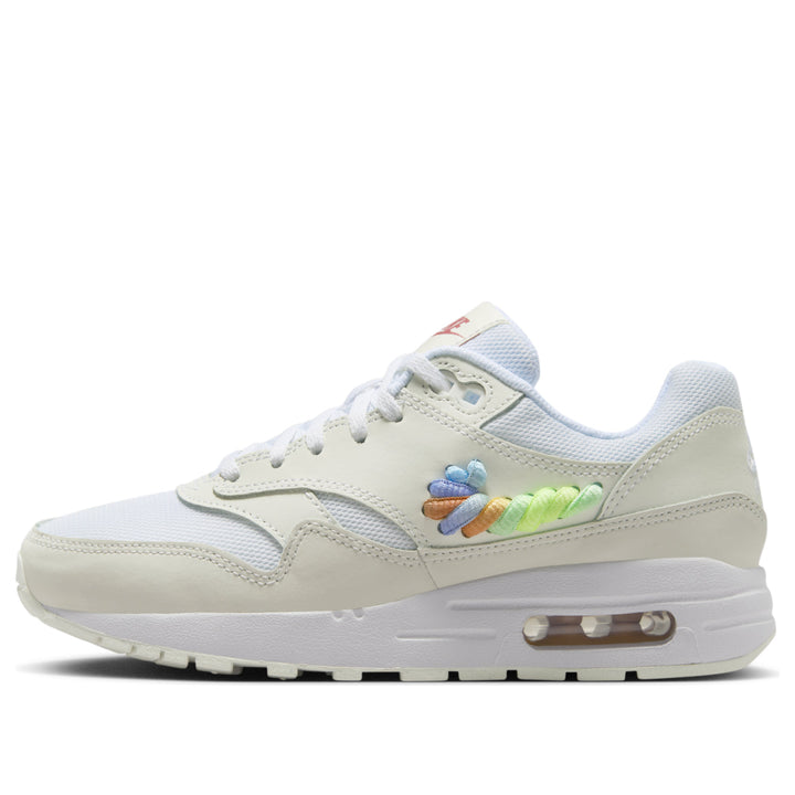 NIKE AIR MAX 1 SE WHITE RAINBOW LACE SWOOSH GS