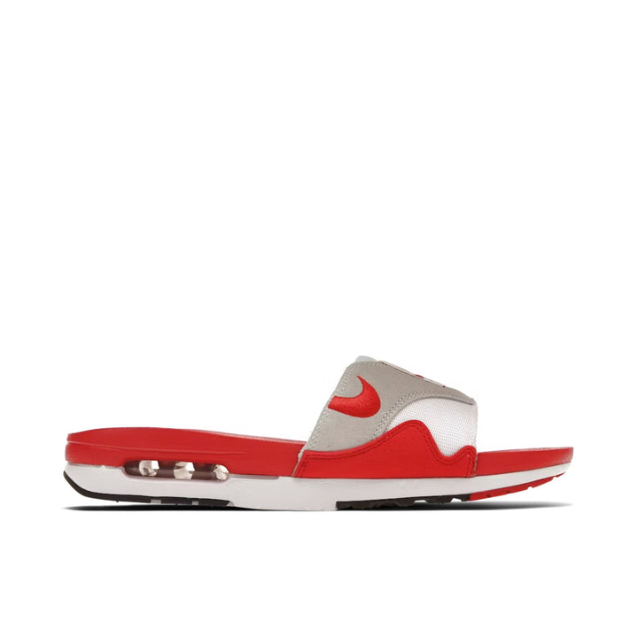 NIKE AIR MAX 1 SLIDE WHITE UNIVERSITY RED