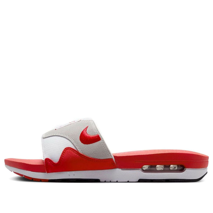 NIKE AIR MAX 1 SLIDE WHITE UNIVERSITY RED