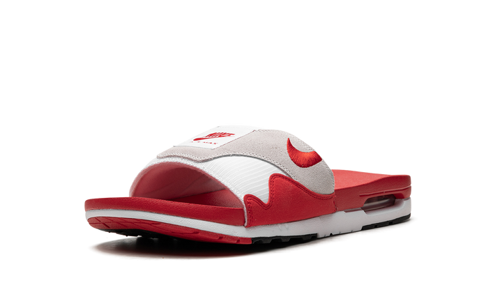 NIKE AIR MAX 1 SLIDE WHITE UNIVERSITY RED