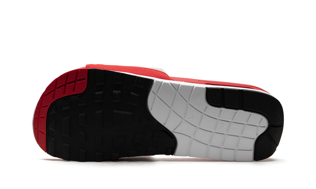 NIKE AIR MAX 1 SLIDE WHITE UNIVERSITY RED